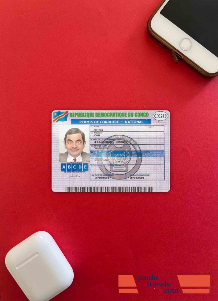 Congo driving license version 2 photolook FRONT PSD template